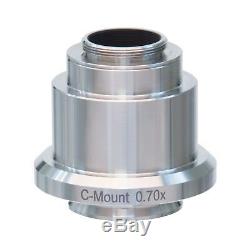 0.7X Stainless Steel C-mount Camera Adapter for Leica Microscopes
