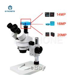 3.5X-90X Stereo Zoom Trinocular Microscope 14/16/21MP HDMI Camera phone Repair