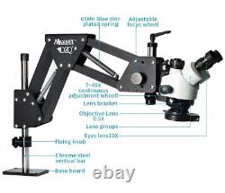 4K Camera 7X-90X Trinocular Stereo Microscope Magnifier Stand for JewelryCamera
