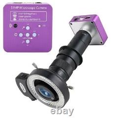 51MP 1080P FHD Digital Microscope 180X C-Mount Lens HDMI USB for Phone Repair