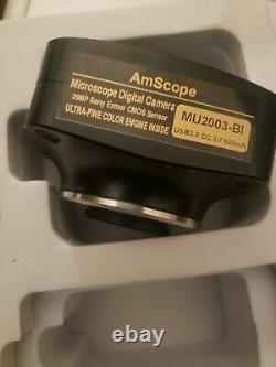 AmScope 20MP USB3.0 BSI C-mount Microscope Camera + Speed-boost Calibrate Slide