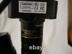 AmScope Binocular Stereo Microscope and FMA037 ADAPTER MU035 CAMERA
