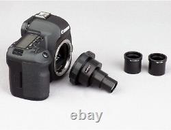 AmScope Canon SLR/DSLR Camera Microscope Adapter 2X Magnification w 2 Adapters