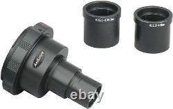 AmScope Canon SLR/DSLR Camera Microscope Adapter 2X Magnification w 2 Adapters