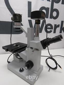 AmScope IN200 Series Inverted Biological Trinocular Compound Microscope 50W Halo