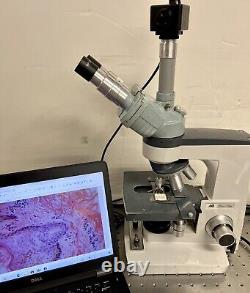 American Optical A. O. One-Ten 110 Trinoculatr microscope with 5MP Cam + Laptop
