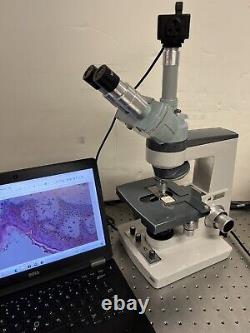American Optical A. O. One-Ten 110 Trinoculatr microscope with 5MP Cam + Laptop