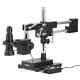 Amscope 0.7x-5x Zoom Inspection Led Microscope +double Arm Boom+4 Camera Options