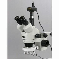 Amscope 3.5X-90X Trinocular Boom Stereo LED Microscope + 3MP USB Camera USB 3.0