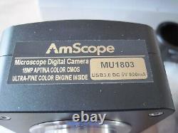 Amscope MU1803 Microscope Digital Camera, Real-Time Live Video, USB 3.0, NO CD