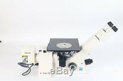 Carl Zeiss Axiovert 25 a Microscope With Eye Piece Objectives and Camera Adapter