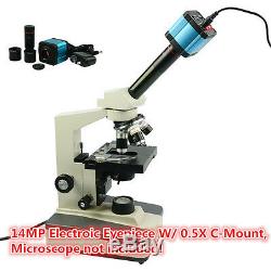 HD 14MP Microscope Digital Camera Electronic Eyepiece with C Mount Ring Adapter