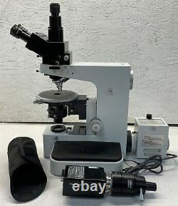 LEITZ WETZLAR ORTHOPLAN MICROSCOPE With COLOR CCD CAMERA & ADAPTER TUBE AS-IS