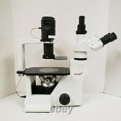 LaboMed TCM400 trinocular inverted microscope with 0.5x C-mount camera adapter
