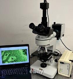 Leitz Leica Dialux 20 EB Fluorescence Microscope with 5MP Camera+ laptop