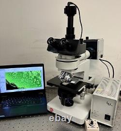 Leitz Leica Dialux 20 Fluorescence Microscope with 5MP Camera+ laptop