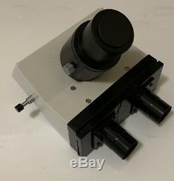 Leitz Trinocular Microscope Head With Camera Port Adapter 43mm Dovetail Fitting