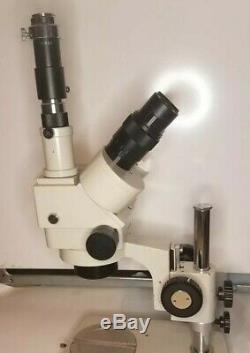 Meiji Emz Trinocular Stereo Microscope With 0.45x Camera Adapter C Mount