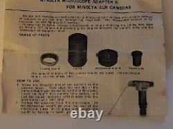 Minolta SR Microscope Adapter II Complete 4-piece Set with Instructions Vintage