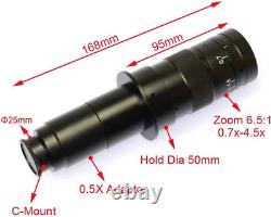 Monocular Max 180X Zoom C-Mount Glass Lens Adapter F/Industry Microscope Camera