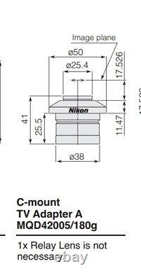 Nikon Microscope C-Mount Camera TV Adapter A MQD42005 #