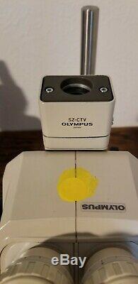 Olympus Stereo SZ60 Microscope with20x Eyepieces, Camera adapter Stand & LED light