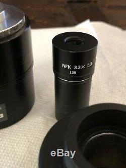 Olympus U-PMTVC Microscope Camera Lens Adapter & NFK 3.3X LD 125 Relay Lens