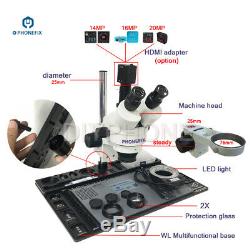 Phone Soldering Repair 3.5X-90X Stereo Zoom Microscope With Aluminum Alloy Pad
