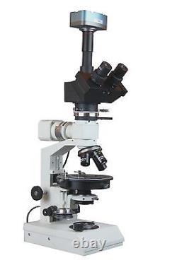 Professional Trinocular Polarizing Ore Incident Light Microscope w 9 Mp Camera
