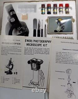 Selsi Microscope Set NIB Vintage Slides Instructions 1960s 70s Camera Adapter