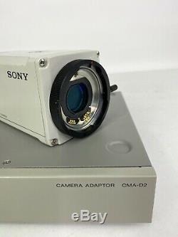 Sony Dxc-960md Color Video Microscope Camera / Ccd-iris Cma-d2 Camera Adaptor