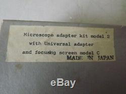 Vtg Nikon Microscope Adapter Kit Model 2 + Focusing Screen C Model F