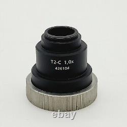 Zeiss Microscope Camera Adapter T2-C 1'' 1.0x C-Mount 426104 w. Adapter 60N T2