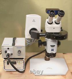 Zeiss Stemi SV11 Stereo Fluoresce Microscope Zeiss AxioCam MRc5 MP, Schott Light
