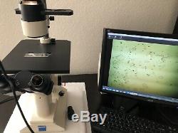 Ziess ID03 Inverted Phase Contrast Microscope 4 Obj New Cosmetic Tested Deal